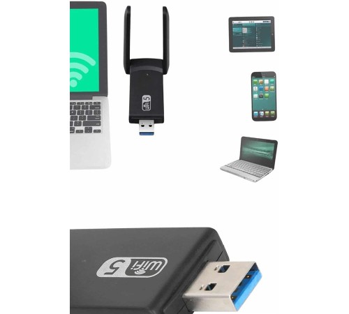 Mbps Wifi Alıcı Kablosuz Wifi Adaptörü Çift Band Çift Antenli