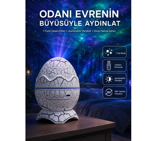 Gece Lambası Yumurta Işık Speaker Yeni Nesil Dinozor Yumurtası Görünümlü