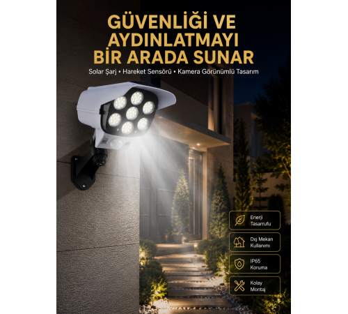 LED Lamba-Güneş Paneli Destekli Uzaktan Kumandalı Solar LED Lamba