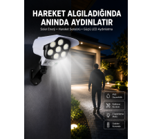Solar Bahçe Lambası Uzaktan Kumandalı Kamera Görünümlü Hareket Sensörlü