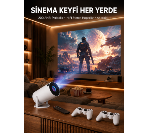 Projeksiyon Cihazı Video Oyun Konsolu 8 GB Hafıza LCD Ekran Kumandalı Yeni Nesil