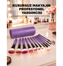 Ergonomik Saplı Fiber Kıllı 12'li Makyaj Fırça Takımı Göz ve Ten Makyajı İçin Uygun