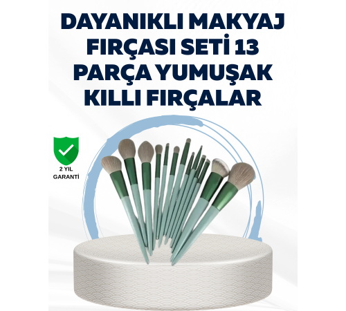 13'lü Fiber Kıllı Yumuşak Makyaj Fırçası Seti Taşınabilir ve Ergonomik Tasarım