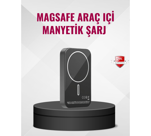 MagSafe Araç Telefon Tutucu 15W Hızlı Şarj Type-C Girişli