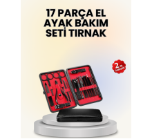 17 Parçalık Deri Kaplamalı Manikür Seti