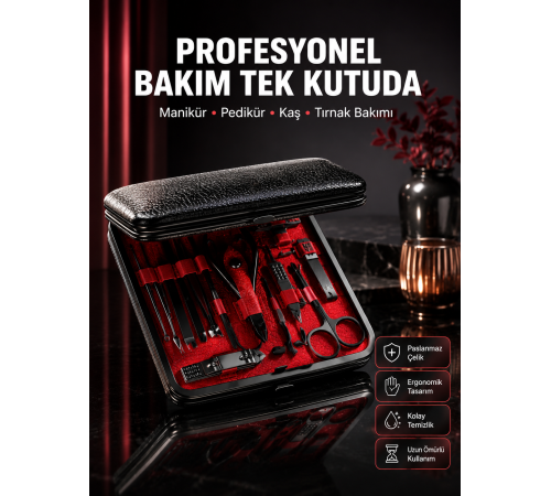 Siyah Kaymaz Teknolojili El ve Ayak Bakım Seti Yeni Nesil