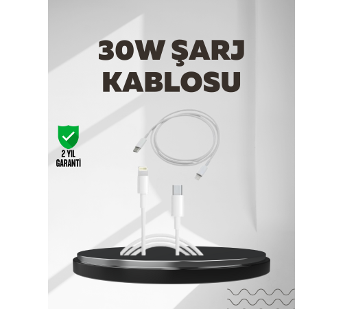 Yüksek Saflıkta Bakır Çekirdekli 30W Hızlı Şarj Kablosu