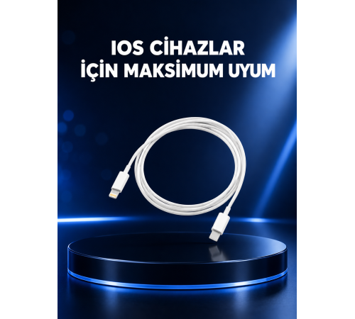 30W Type-C Lightning Hızlı Şarj Kablosu 1.2m iPhone Uyumlu