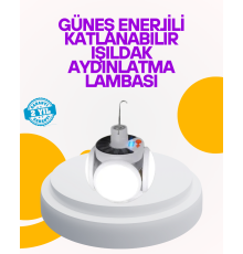 Solar Enerjili Katlanabilir Led Kamp ve Bahçe Lambası