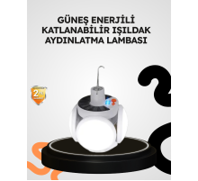 Güneş Enerjili Katlanabilir 5 Kanatlı Solar Bahçe Lambası
