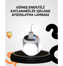 Güneş Enerjili Katlanabilir 5 Kanatlı Solar Bahçe Lambası