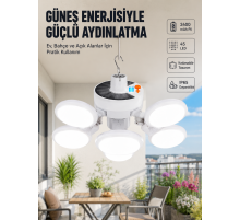 Güneş Enerjili Katlanabilir 5 Kanatlı Solar Bahçe Lambası