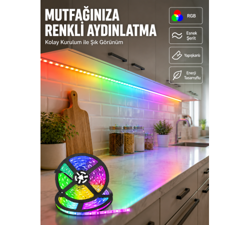 Kumandalı 5 Metre Şerit LED Dekoratif Aydınlatma