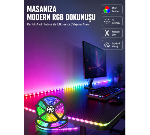 5 Metre Kumandalı Su Geçirmez Şerit LED