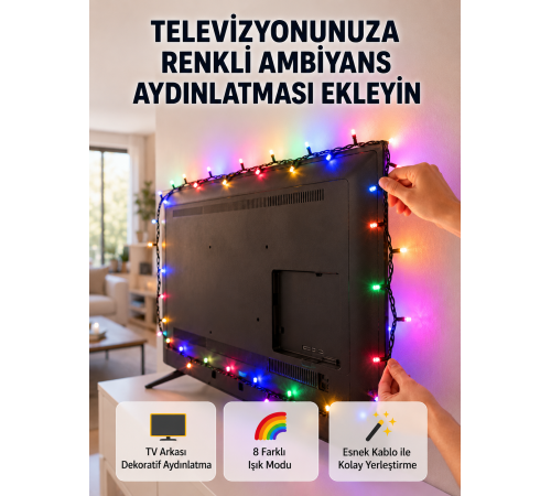 8 Modlu LED Işık Zinciri İç Mekan Dekoratif Aydınlatma Yeni Nesil