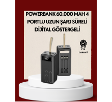 4 Çıkışlı Hızlı Şarj Destekli Powerbank