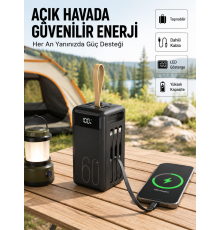 LED Ekranlı Çok Fonksiyonlu Taşınabilir Şarj Ünitesi Powerbank Yeni Nesil