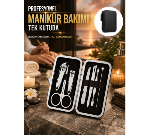 Evde Profesyonel Tırnak Bakımı İçin 7 Parça Premium Bakım Seti