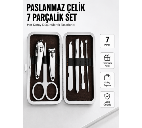 Paslanmaz Çelik Kişisel Bakım Seti – 7 Parça