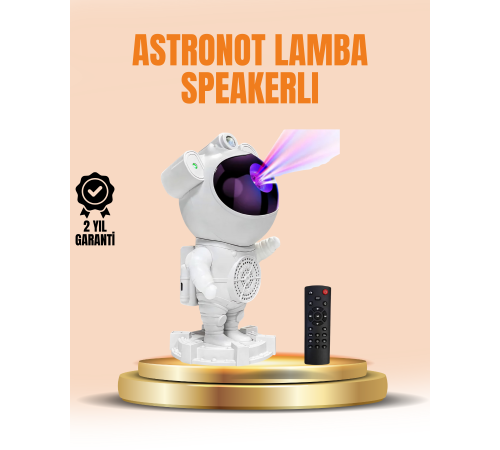 Bluetooth ve Dahili Ses Özellikli Astronot Projeksiyon Lambası
