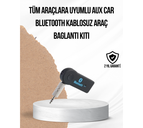 Araç İçi Bluetooth AUX Adaptörü ve Telefon Görüşme Cihazı