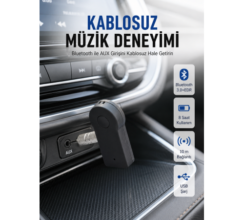 Kablosuz Bağlantı ile Müzik ve Görüşme Araç Kiti