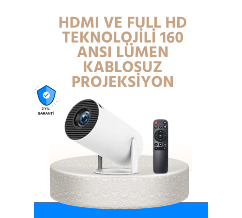 Kablosuz ve Kablolu Bağlantı Seçenekli Ev Tipi Projeksiyon