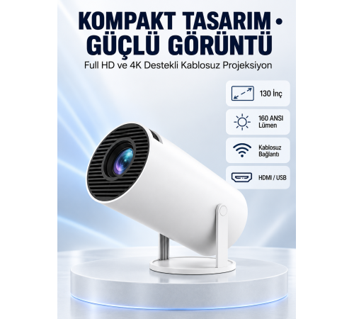 160 ANSI Lümen Parlaklığa Sahip Geniş Ekran Projeksiyon