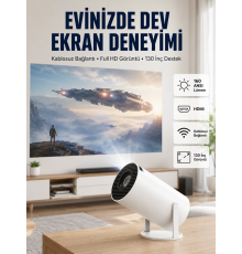4K Uyumlu 130 İnç Full HD Projeksiyon Cihazı ve Kablosuz Aktarım Özelliği