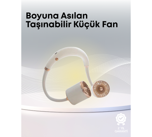 Yazlık Taşınabilir Sessiz Boyun Fanı 3 Kademe Hız Ayarlı