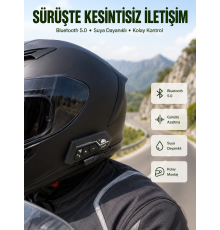 Bluetooth 5.0 Motosiklet Kask Kulaklık Eller Serbest ve Müzik Özellikli Yeni Nesil