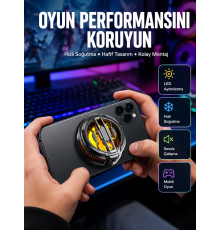 RGB Işıklı Sessiz Fanlı Telefon Soğutucu