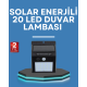 Solar Enerjili 20 LED Hareket Sensörlü Duvar Lambası