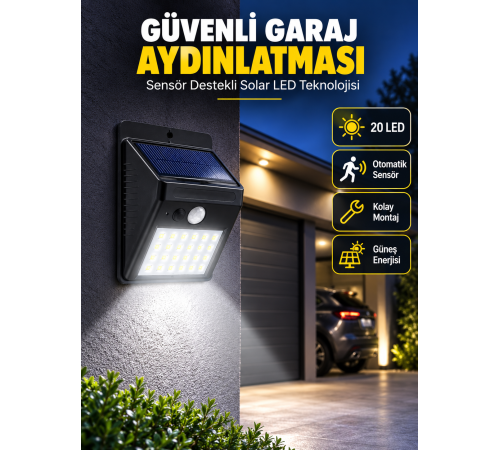 Kablo Gerektirmeyen Solar LED Bahçe ve Veranda Işığı Yeni Nesil