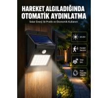 Hareket Algılamalı Solar LED Güvenlik Lambası Yeni Nesil