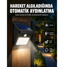 Hareket Algılamalı Solar LED Güvenlik Lambası Yeni Nesil
