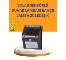 20 LED Güneş Enerjili Hareket Sensörlü Dış Mekan Duvar Lambası
