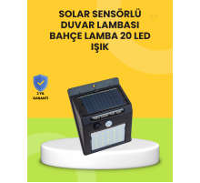 Güneş Paneli ile Şarj Olan 20 LED Dış Mekan Hareket Sensörlü Lamba