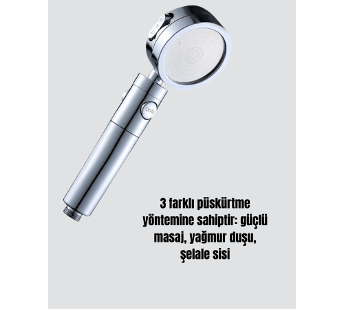 Masaj ve Yağmur Modlu Su Tasarruflu Duş Başlığı