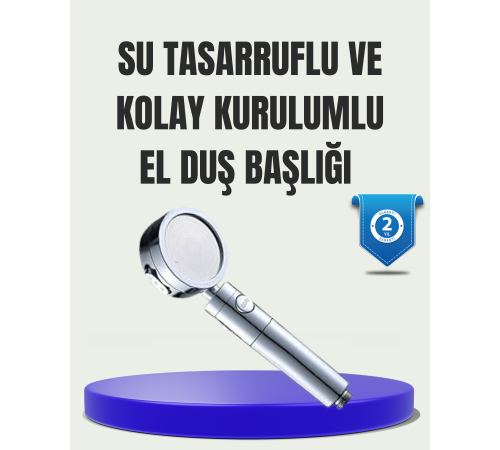 Yüksek Basınçlı 3 Fonksiyonlu Duş Başlığı