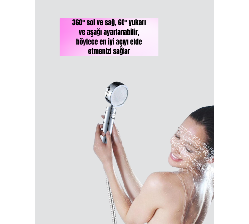 Şelale Sisi ve Masaj Özellikli Banyo Duş Başlığı