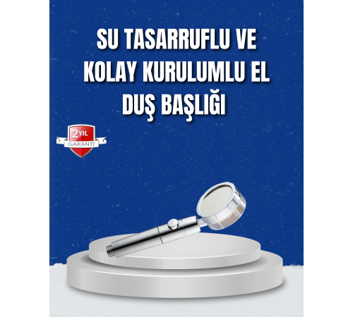 Yüksek Basınçlı 3 Fonksiyonlu Duş Başlığı