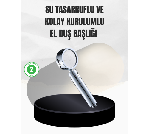 Kolay Montajlı 3 Modlu Yüksek Basınç Duş Başlığı