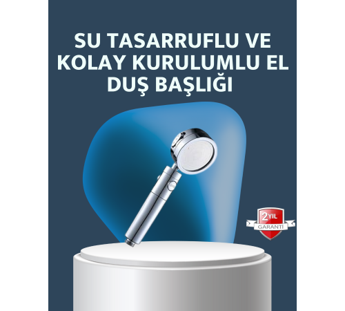 Yüksek Basınçlı 3 Fonksiyonlu Duş Başlığı