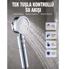 Masaj ve Yağmur Modlu Su Tasarruflu Duş Başlığı