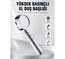 Kolay Montajlı 3 Modlu Yüksek Basınç Duş Başlığı