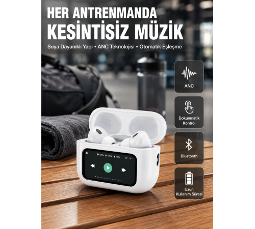 Otomatik Bağlantılı Bluetooth Kulaklık ANC Özellikli Su ve Ter Dayanıklı Yeni Nesil