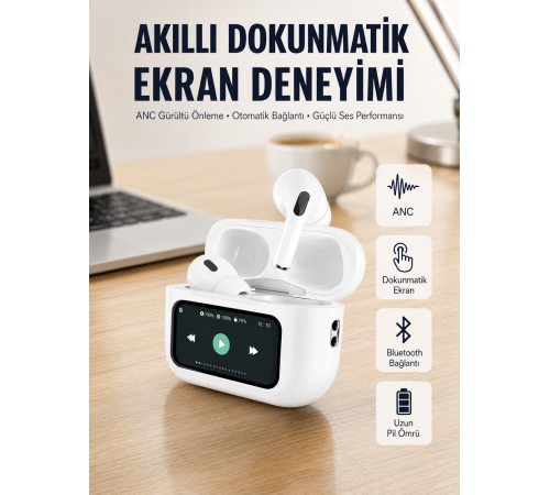 Tüm Telefonlarla Uyumlu ANC Özellikli Dokunmatik Bluetooth Kulaklık Yeni Nesil