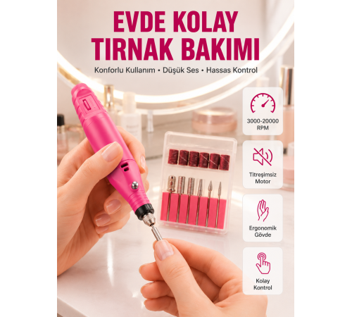 6 Uçlu Elektrikli Manikür Pedikür Seti Yeni Nesil