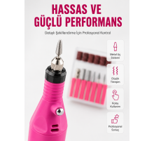 Elektrikli Manikür Pedikür Törpü Seti 6 Başlıklı Yeni Nesil